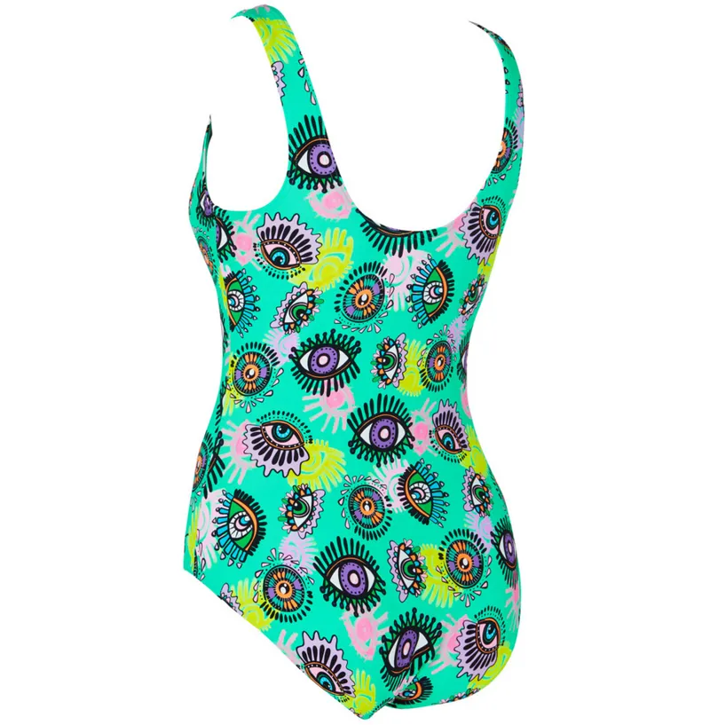 Zoggs Ladies Ecofeel Silver Lined Scoopback Swimsuit Look Inside-1